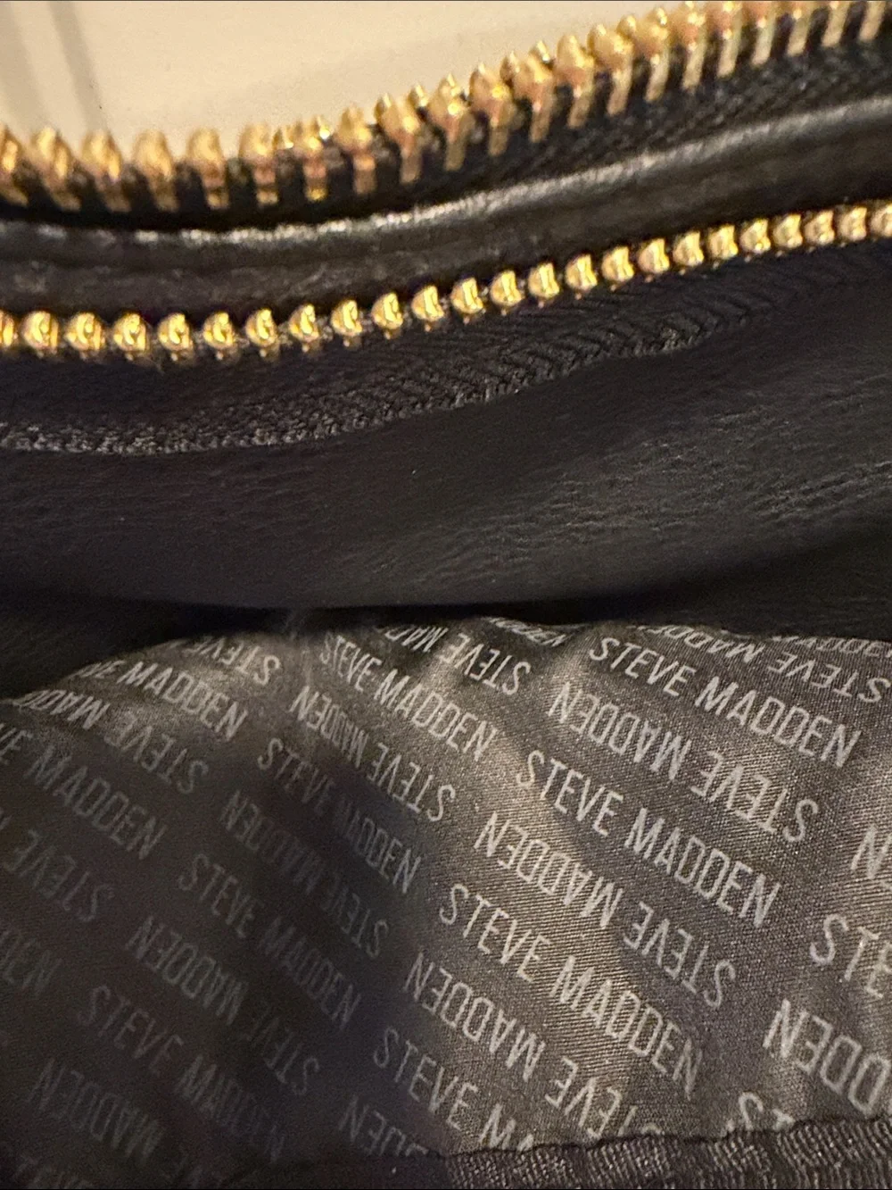 Steve Madden Black Crossbody Bag with Gold Accents